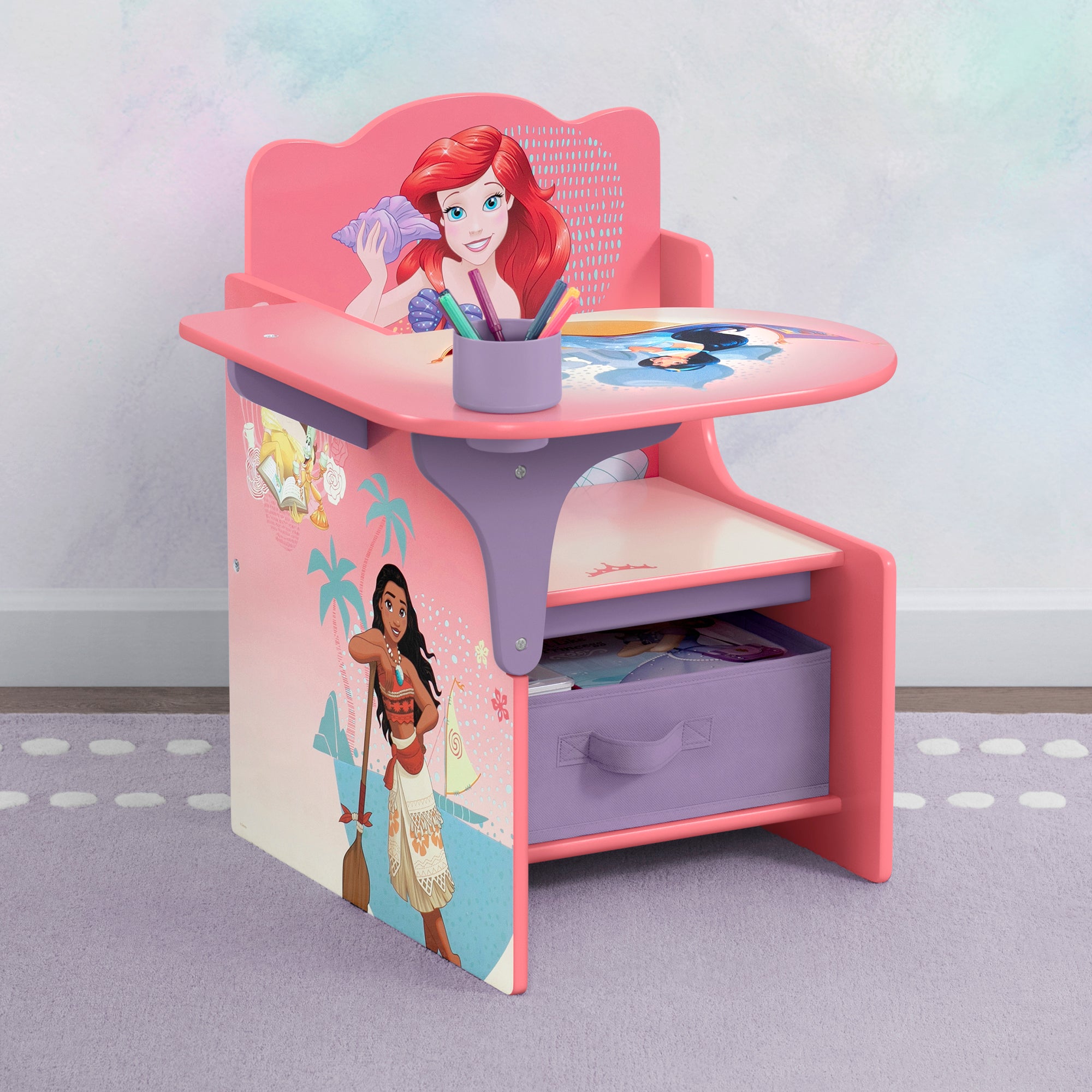 Princess Chair Desk with Storage Bin