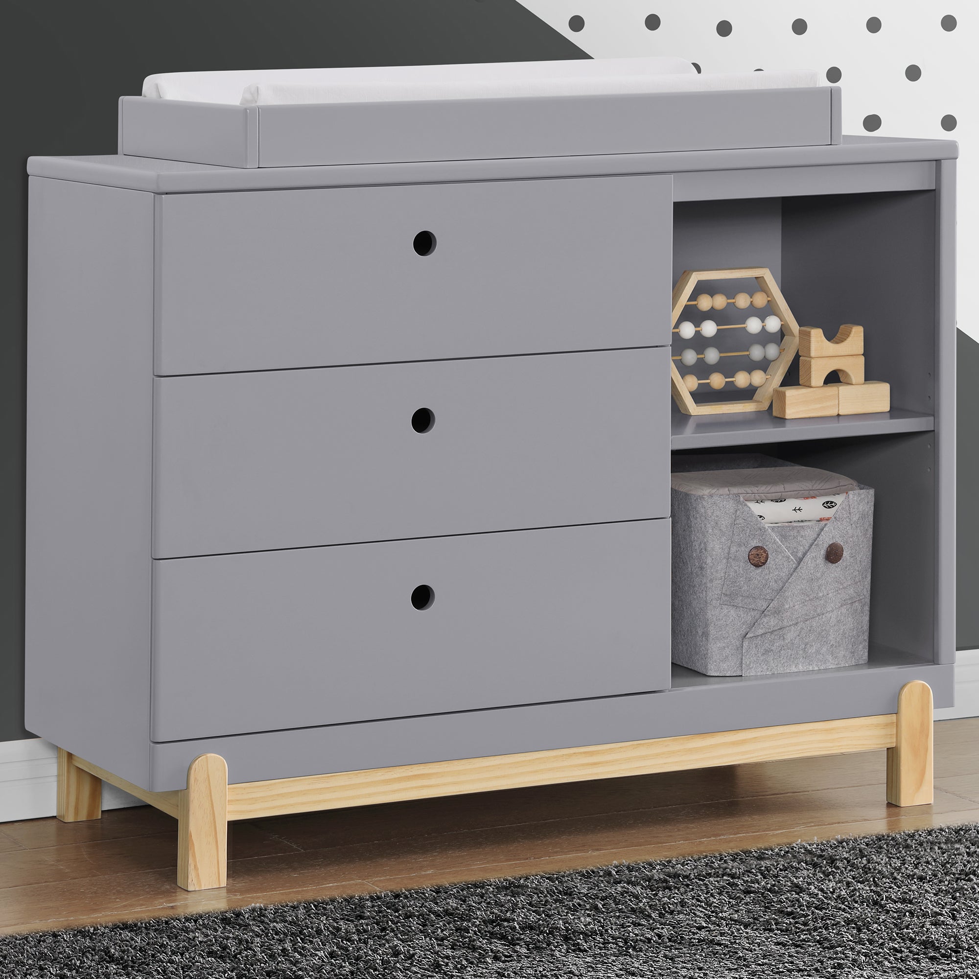 Poppy 3 Drawer Dresser with Cubbies