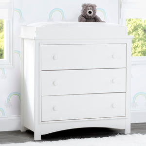 Perry 3 Drawer Dresser with Changing Top and Interlocking Drawers 19