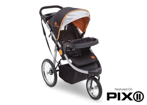 Delta Children J is for Jeep Brand Trek Orange Tonal (838) Cross Country All Terrain Jogging Stroller Folded e5e 27