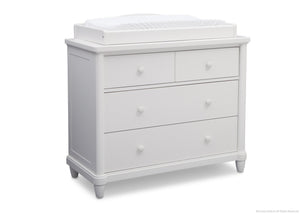 Bianca White (130) Belmont 4 Drawer Dresser, Side View with Props b2b 3