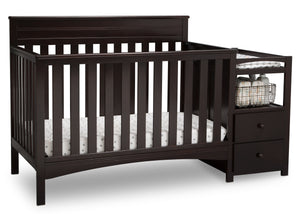 Delta Children Dark Chocolate (207) Presley Convertible Crib N Changer (530260), Right Angle, c3c 16