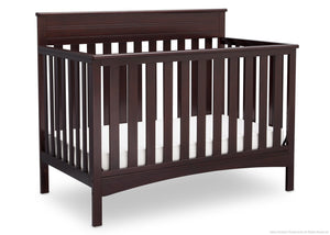 Delta Children Dark Chocolate (207) Fabio 4-in-1 Crib Side View, Crib Conversion d3d 26