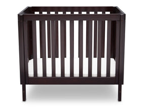 Delta Children Dark Espresso (958) Bennington Elite Mini Crib with Mattress, Front View, b2b 3