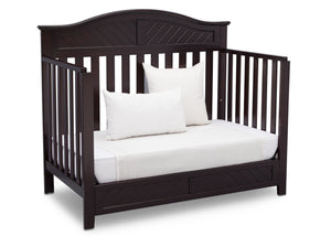 Delta Children Dark Espresso (958) Bennington Elite Curved 4-in-1 Crib angled conversion to daybed b5b 12