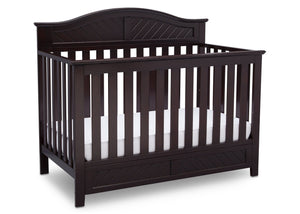 Delta Children Dark Espresso (958) Bennington Elite Curved 4-in-1 Crib Side View b3b 10