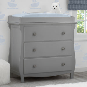 Delta Children Grey (026) Lancaster 3 Drawer Dresser with Changing Top (552030) 2