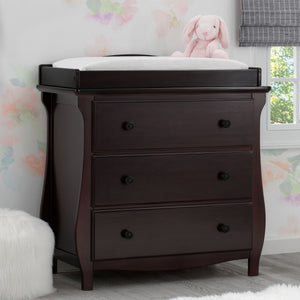 Delta Children Dark Chocolate (207) Lancaster 3 Drawer Dresser with Changing Top (552030) 25