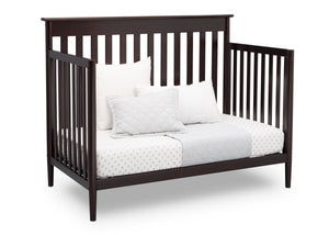 Delta Children Dark Chocolate (207) Greyson Signature 4-in-1 Crib, angled conversion to daybed, c4c 19