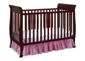 Delta Children Espresso Cherry (205) Charleston/Glenwood 3-in-1 Crib Side View, Crib Conversion b3b 17