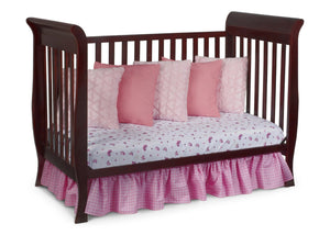 Delta Children Espresso Cherry (205) Charleston/Glenwood 3-in-1 Crib Side View, Day Bed Conversion b5b 9