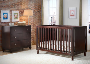 Delta Children Dark Chocolate (207) Manhattan 3-in-1 Crib, room view, b0b 21