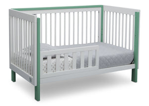 Serta Fremont 3-in-1 Convertible Crib Bianca with Aqua (134) Toddler Bed a4a 6