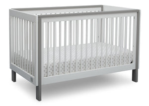 Serta Fremont 3-in-1 Convertible Crib Bianca White with Grey (166) Angle c2c 14