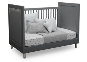 Delta Children Charcoal Grey (1323) Avery 3-in-1 Convertible Crib (708130), Right Day Bed Silo View 11