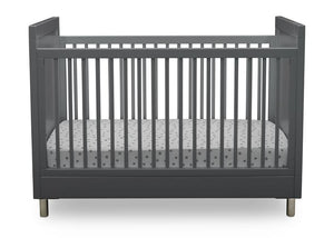 Delta Children Charcoal Grey (1323) Avery 3-in-1 Convertible Crib (708130), Front Crib Silo View 8