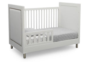 Delta Children Bianca White (1321) Avery 3-in-1 Convertible Crib (708130), Right Toddler Bed Silo View 5