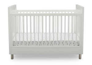 Delta Children Bianca White (1321) Avery 3-in-1 Convertible Crib (708130), Front Crib Silo View 3