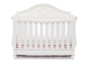 Delta Children White Ambiance (108) Princess Magical Dreams 4-in-1 Crib Front View, Crib Conversion b3b 2