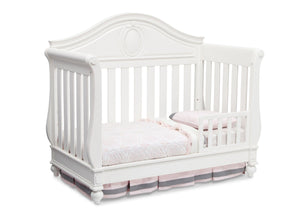 Delta Children White Ambiance (108) Princess Magical Dreams 4-in-1 Crib Side View, Toddler Bed Conversion b5b 3