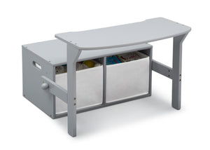 Delta Children Grey (026) MySize Activity Bench, Right Desk Silo View 10