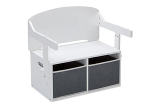 Delta Children Bianca White (130) MySize Activity Bench, Right Bench Silo View 6