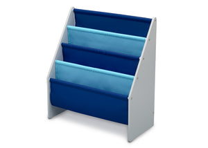 Delta Children Grey/Blue (026) Sling Book Rack Bookshelf for Kids, Left Silo View Grey (026) 11