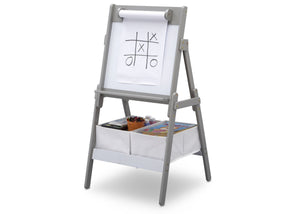 Delta Children Grey (026) Classic Kids Whiteboard/Dry Erase Easel with Paper Roll and Storage Left Silo View 4