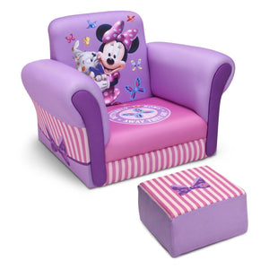 Delta Children Minnie Mouse Upholstered Chair with Ottoman, Right View a1a 7