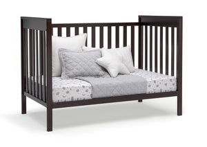 Delta Children Dark Chocolate (207) Mercer 6-in-1 Convertible Crib, Right Day Bed Silo View 6